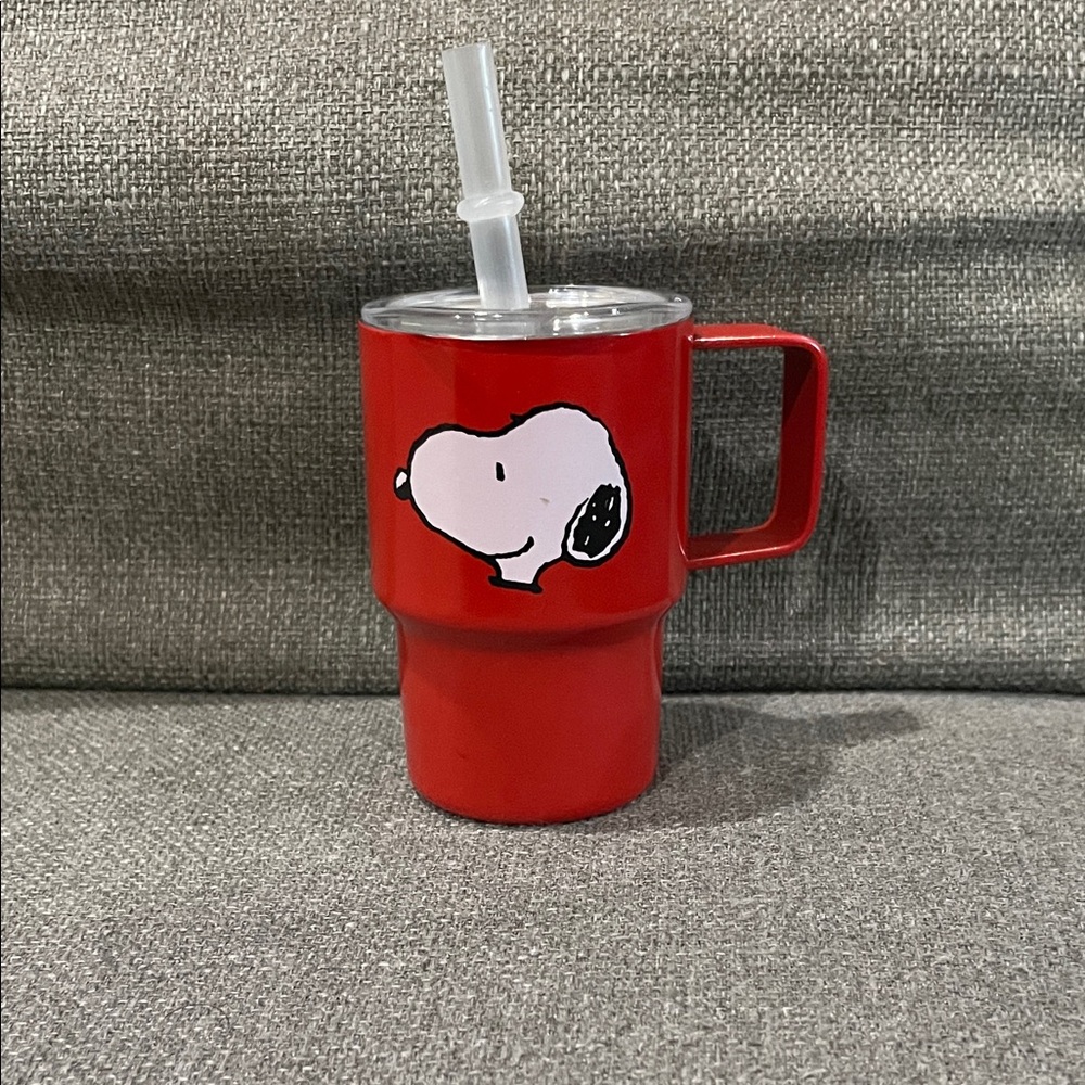 Red Snoopy Mini Tumbler with Straw